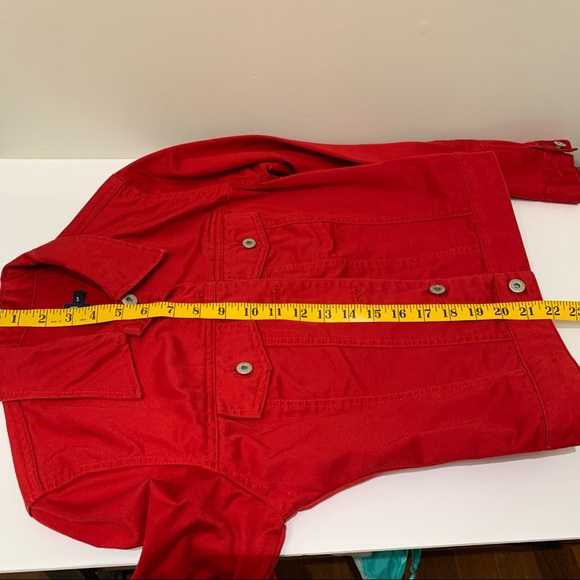 Gap Red Button Down Cotton Jacket 90s Vintage, Size Small Jean Jacket Style - Picture 6 of 8
